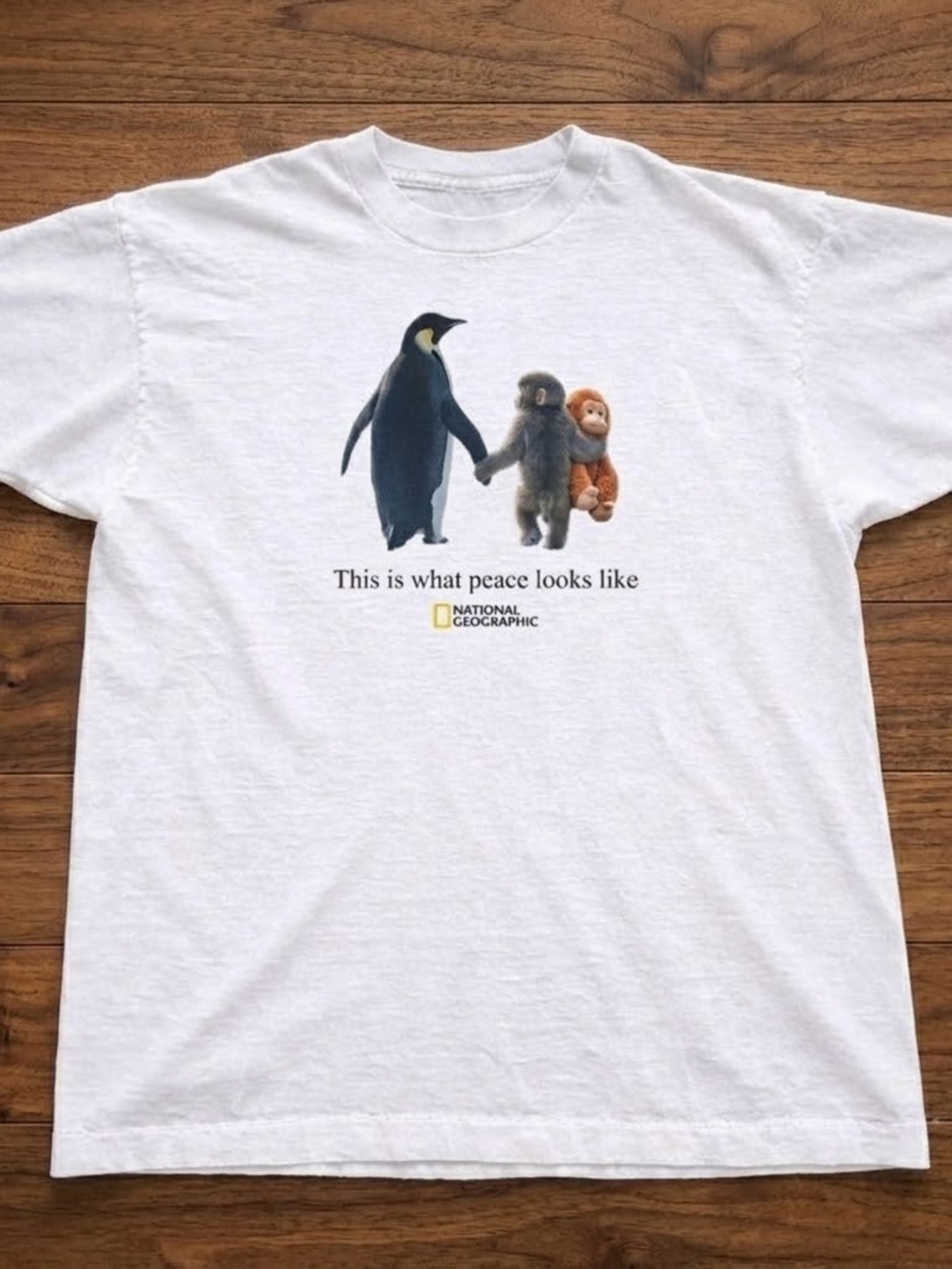 National Geographic "This Is What Peace Looks Like" White Graphic Tee